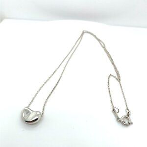 Tiffany & Co. Elsa Peretti Sterling Silver Bean Pendant Necklace